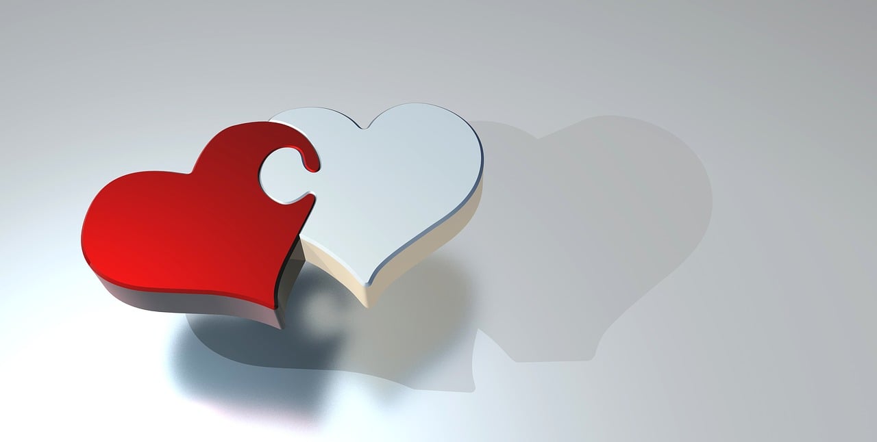 puzzle, heart, love
